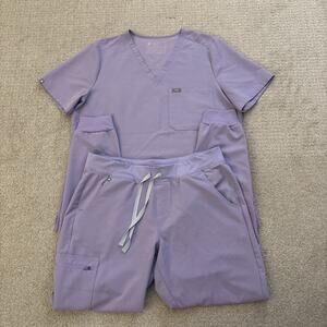FIGS Technical Collection Purple Scrub Set Women’s Catarina Top And Zamora Pants